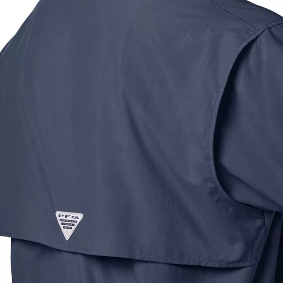 Columbia Men’s PFG Bahama II Short Sleeve Shirt - Tall Navy Blue 3TL - Picture 5 of 7